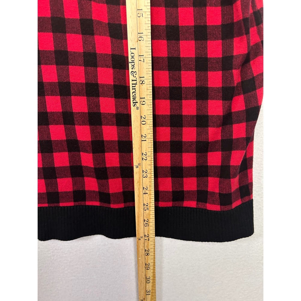Buffalo Plaid CJ Banks Womens 3X Red Knit Sweater Vest Preppy Cabin Country - Picture 6 of 9